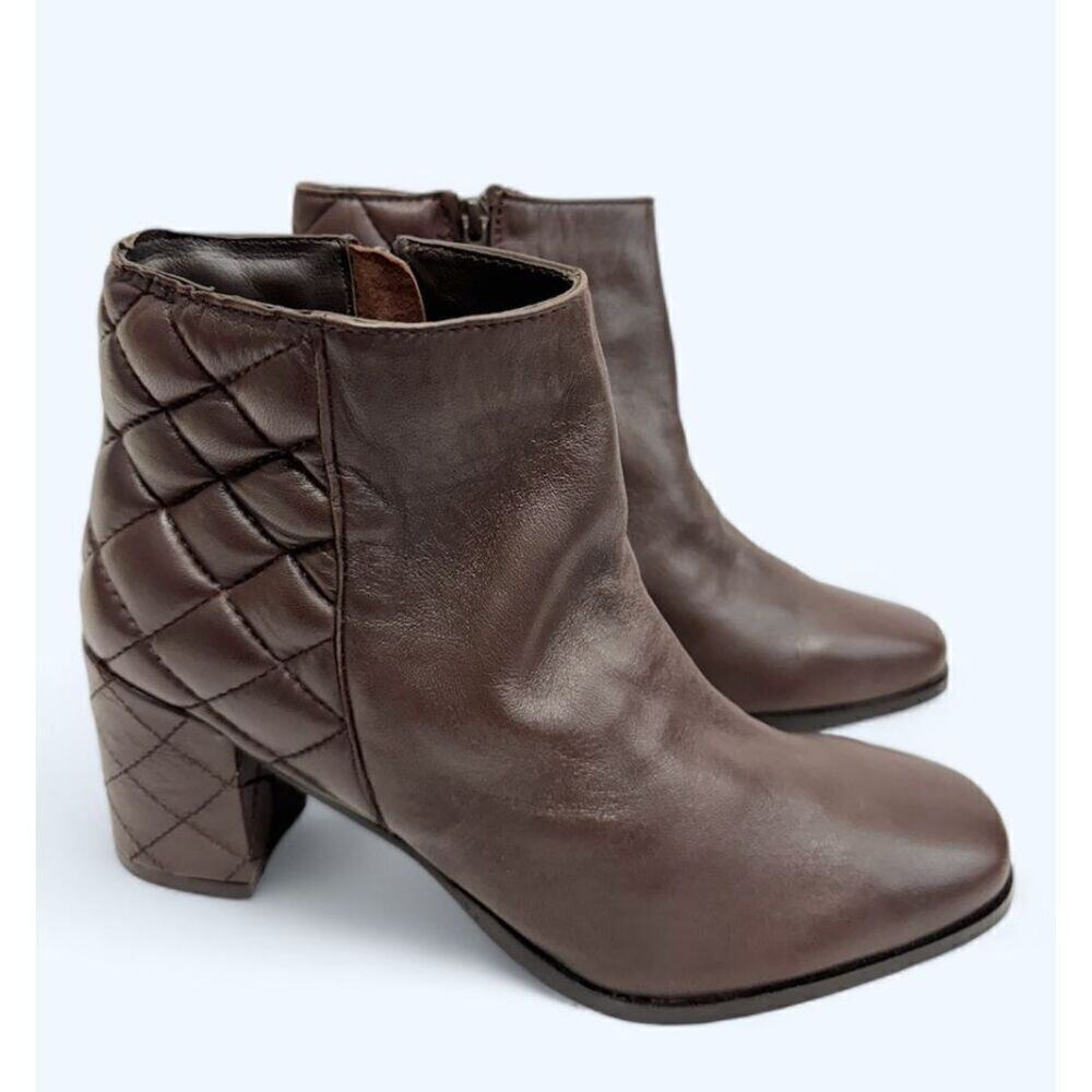 Seychelles Boots Size 9 Brown Leather Block Heel Ankle Booties‎